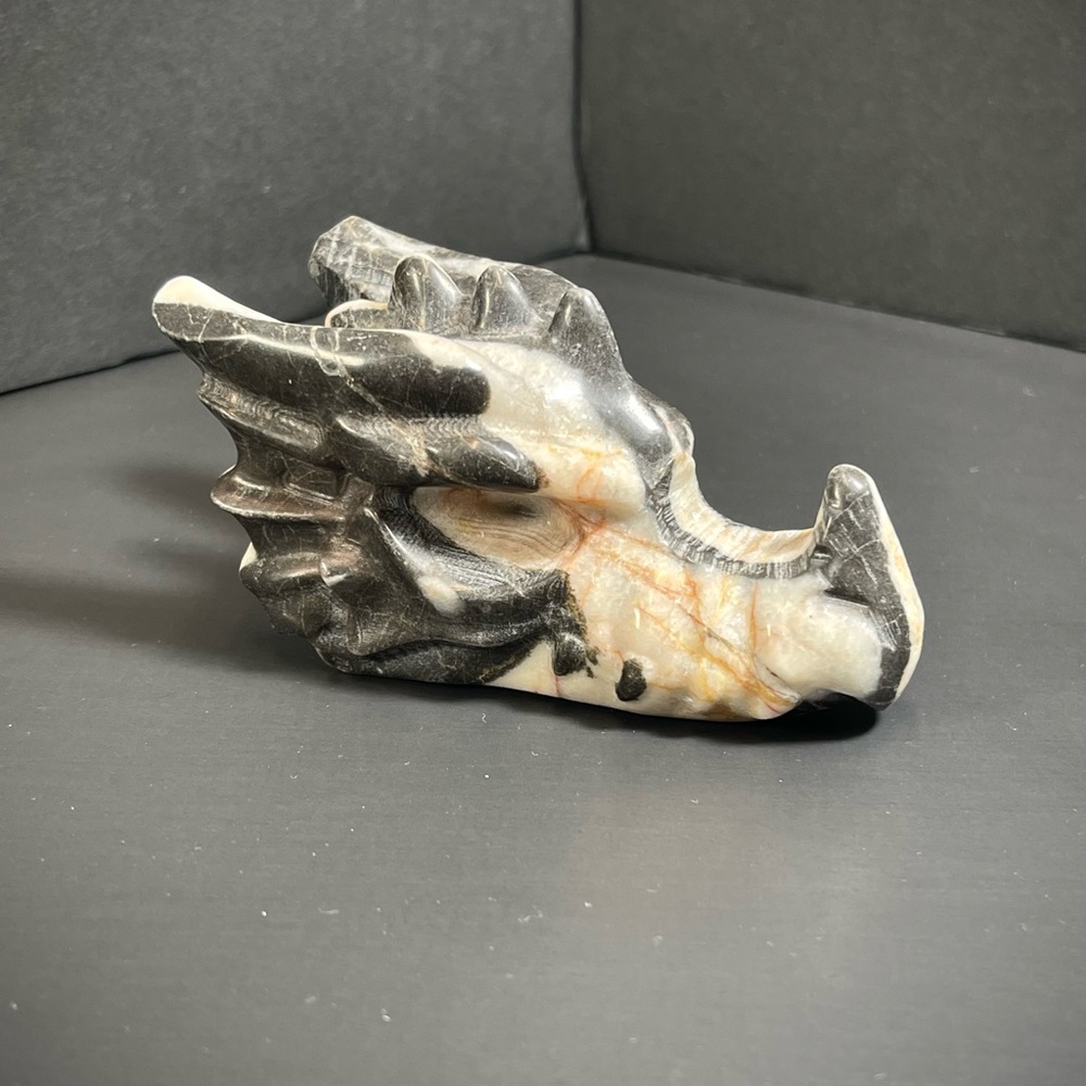 Natural Carved Dragon Head Skull Botswana gate Quartz Crystal 267g